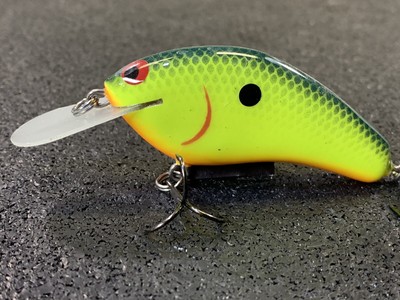 PH Custom Lures Hot Mustard Color Lil/' Diver Custom Balsa Crankbait