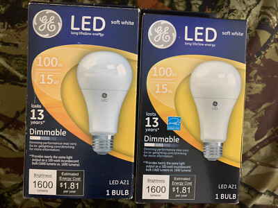 GE Lighting Bulb Led 15w A21 Sw Soft White Dimmable | 2 Pack