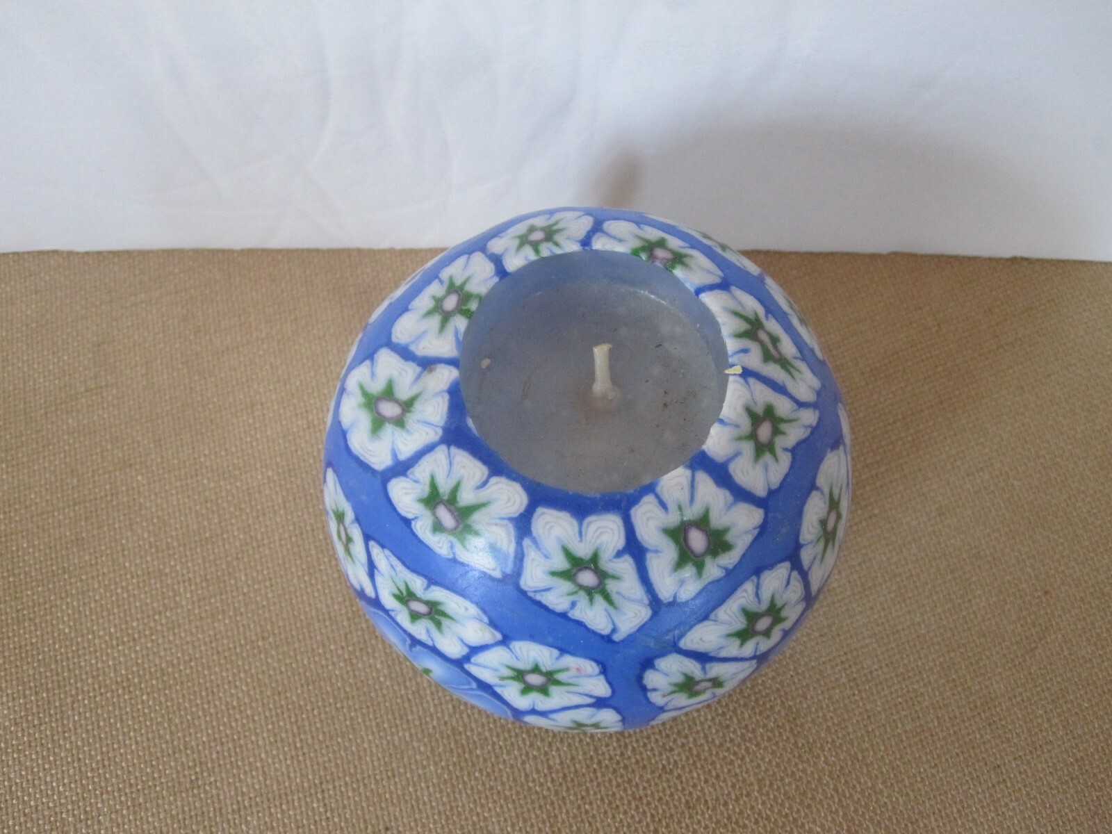 VINTAGE MILLEFIORI KALEIDESCOPE ROUND BALL CANDLE PACIFIC TRADE PRE-OWNED UNUSED