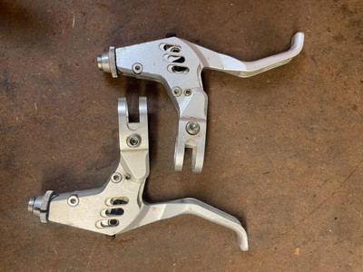 Avid Ultimate Supreme V Brake Levers, Speed Dial CNC, silver vintage MTB bike