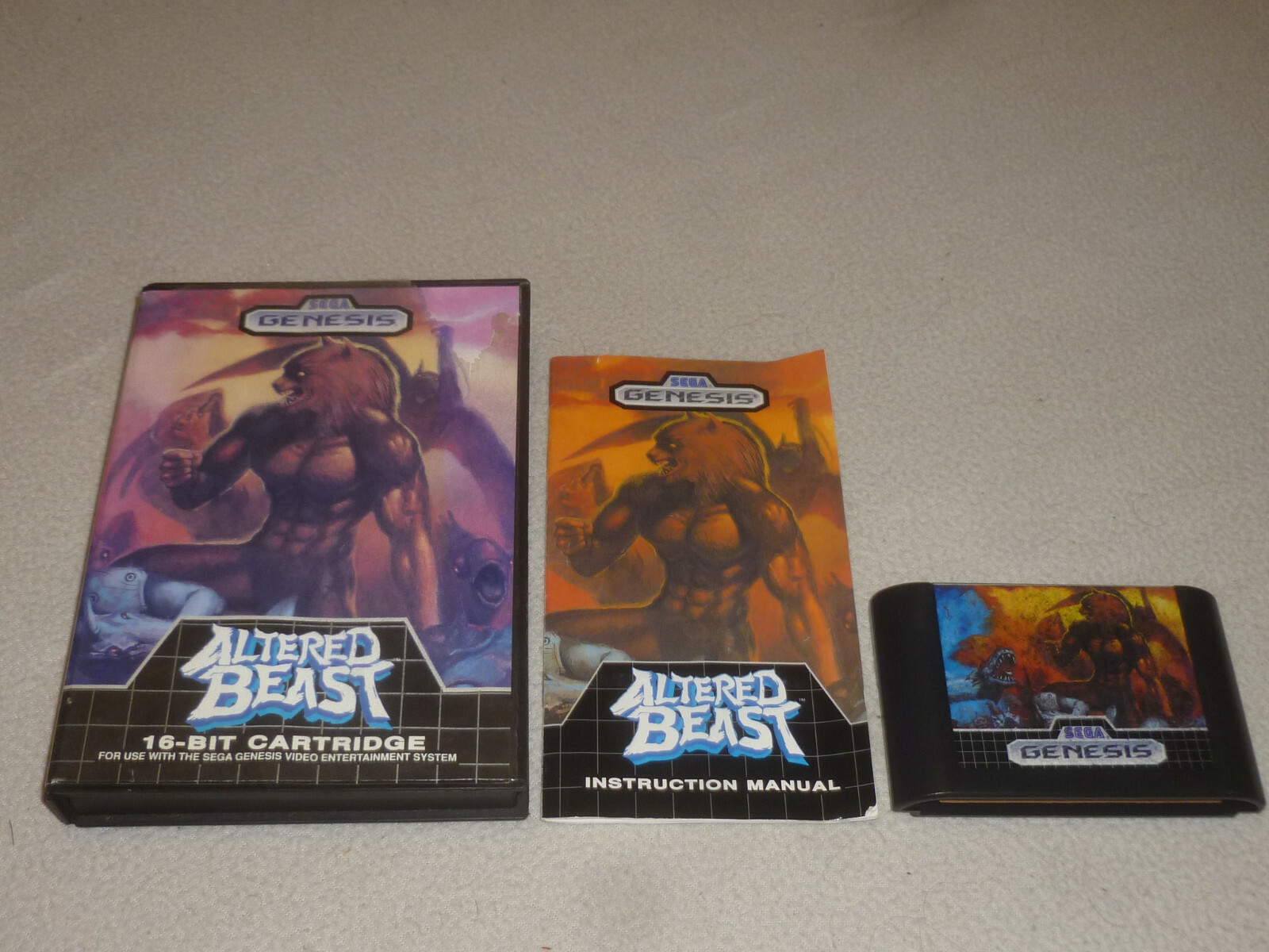SEGA GENESIS VIDEO GAME ALTERED BEAST CASE & MANUAL COMPLETE