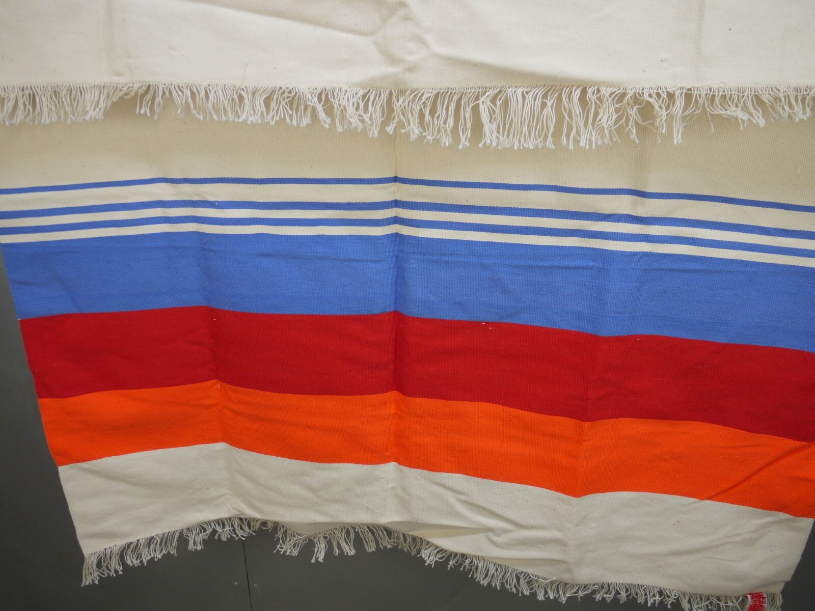 Mid Century COTTON Hand Loomed HABITAT Conran ERA Rug Blanket Weaving 41x73 B