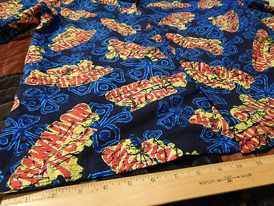 Hawaiian Tropic (Size: L) Blue/Red/Yellow_Button-Up SHIRT *LOUD_COLORFUL* Beach