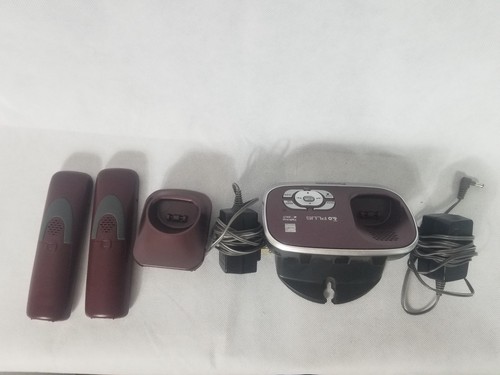 Working Panasonic Cordless Phone Set KX-TG6521 6.0 Plus Talking CID  2 Handsets