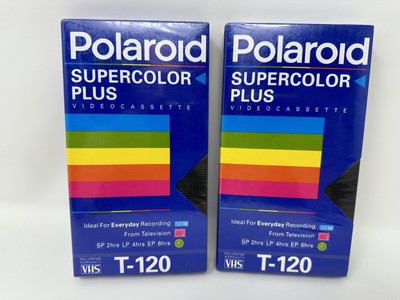 2 -New Polaroid Supercolor Plus Blank Video Cassette Tape VHS T-120 Sealed