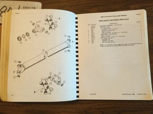 Case 580K Construction King Loader Backhoe Parts Catalog & Service Manual 8-3462