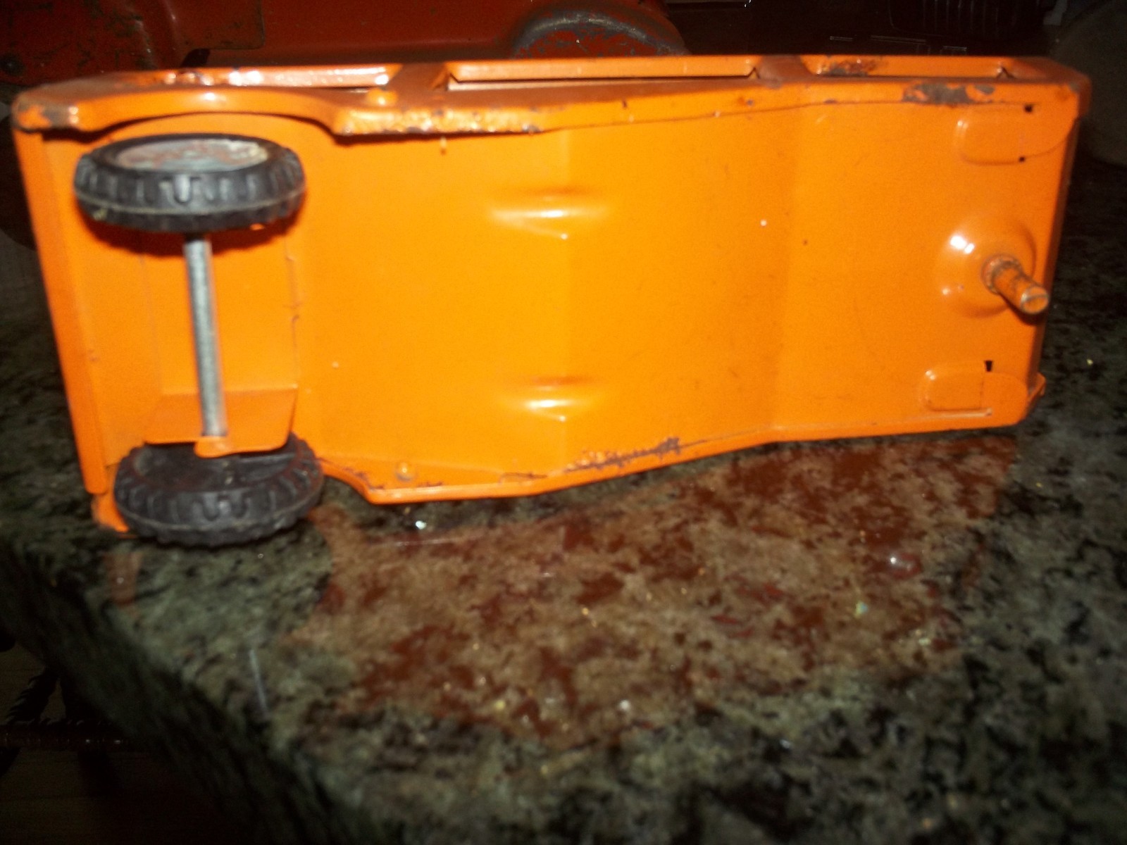 Vintage  Original ORANGE CAR HAULER TRAILER  8