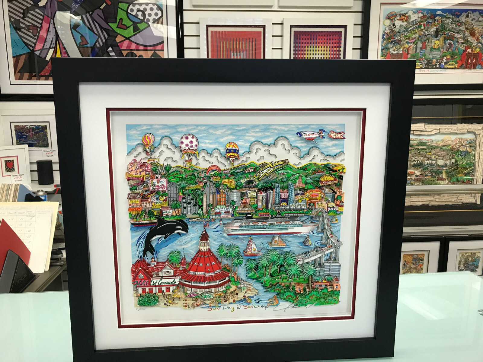 3Ｄチャールズ・ファジーノ Charles Fazzino Charles Fazzino “LIBERTY AND JUSTICE FOR ALL – 3D” (Framed