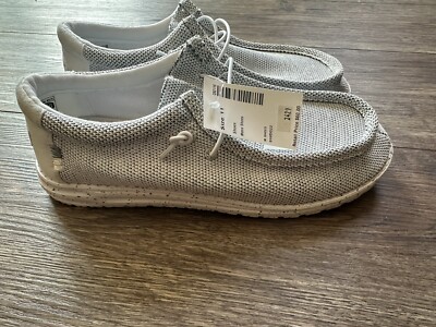 Hey Dude Wally Sox Stone White Sneaker Shoe Men's Sizes US 11 Light Gray