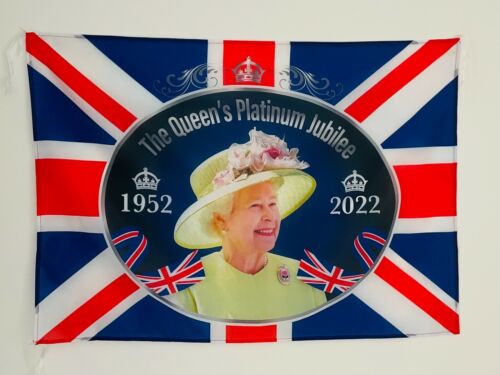Queens Platinum Jubilee Union Jack Flag Banner Or Bunting Featuring The Queen 