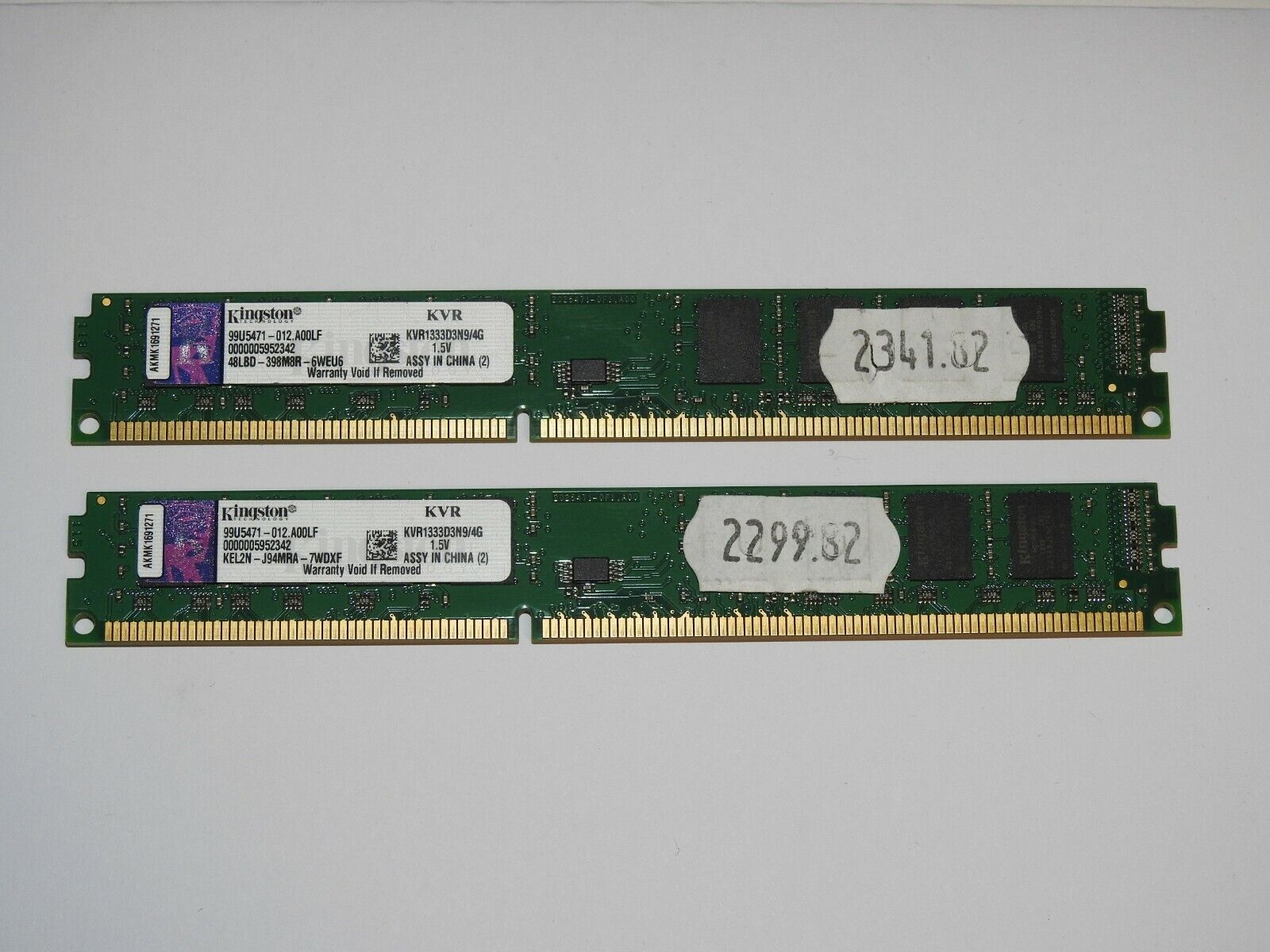 8GB Kingston ( 2x4GB) RAM Arbeitsspeicher 1333MHz 10600U DDR3 KVR1333D3N9/4G
