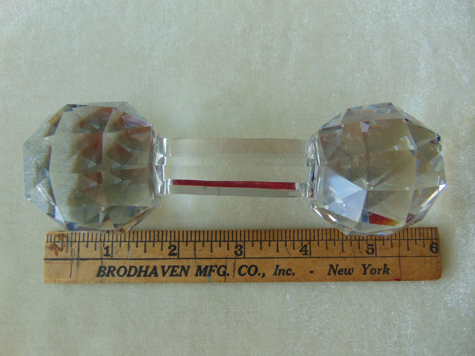 VTG Brilliant Cut Crystal MASTER KNIFE REST HOLDER Bar Bell GreatGram's AWESOME!