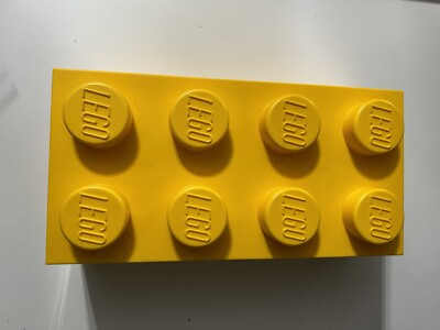 LEGO Storage Brick Yellow Large 19.5 x9.75'' Stackable Box Block Container 8 Stud