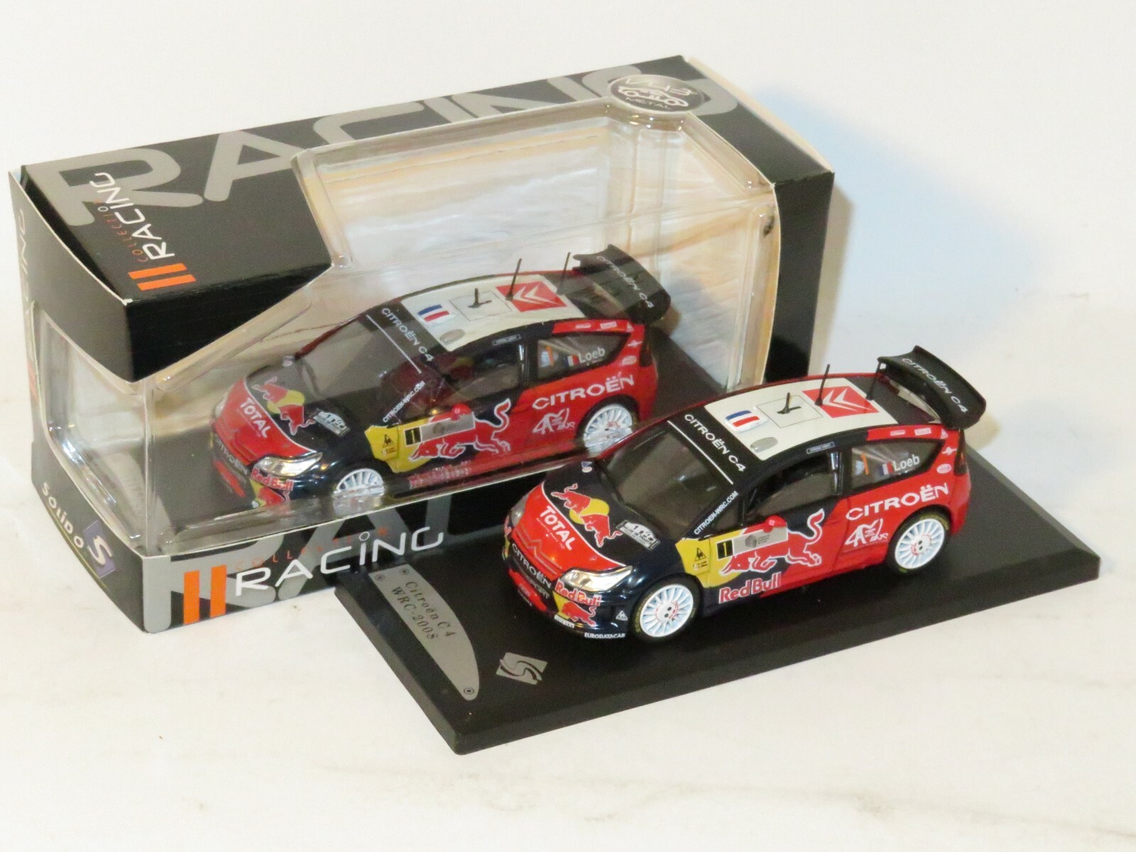 SOLIDO C4 WORLD RALLY TEAM TOTAL限定版 1/43 1/43 Citroen C4 WRC Red Bull - Total Rally De France Tour de Corse
