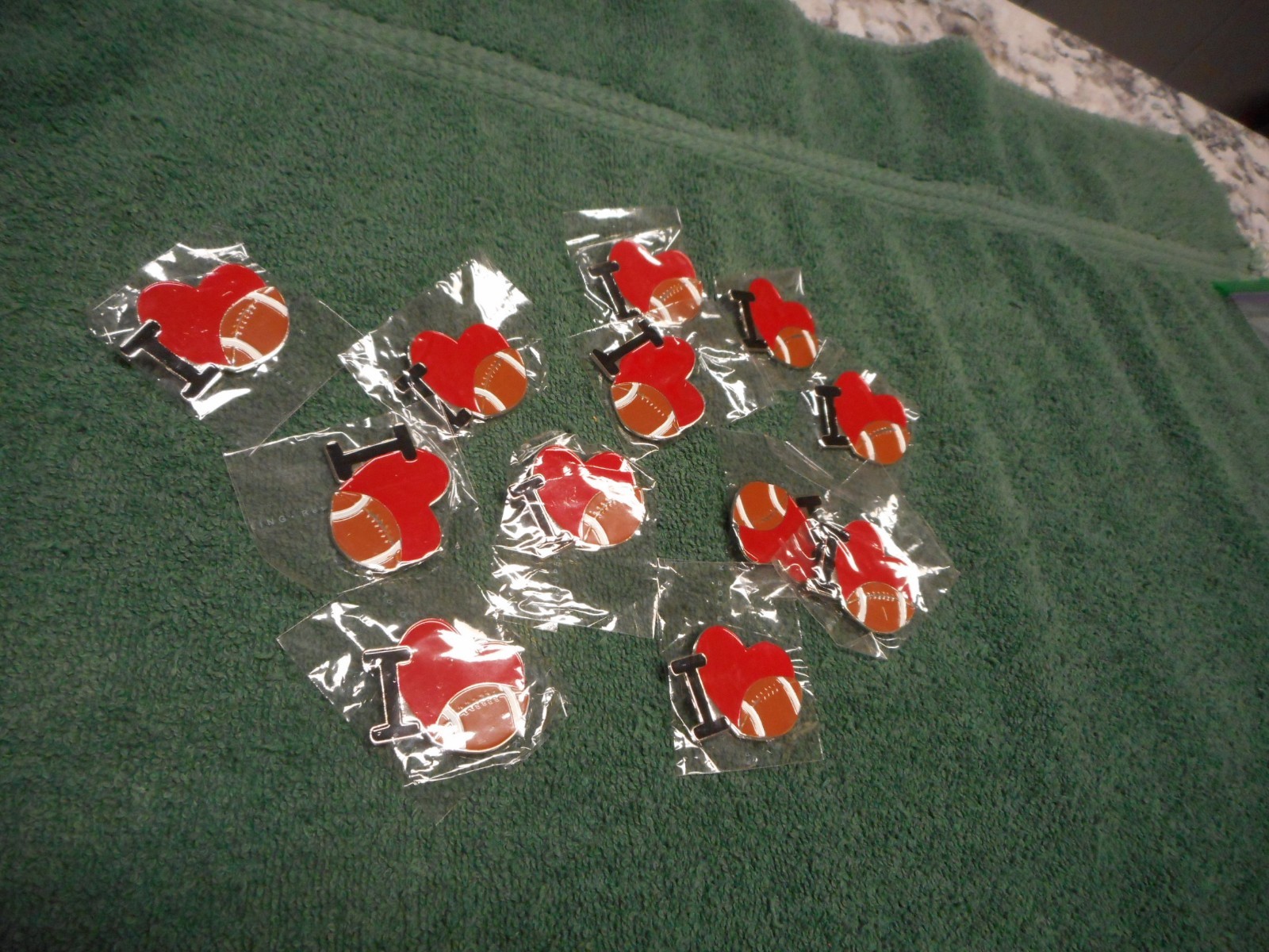 I love Football Pins Lot of 12 NEW