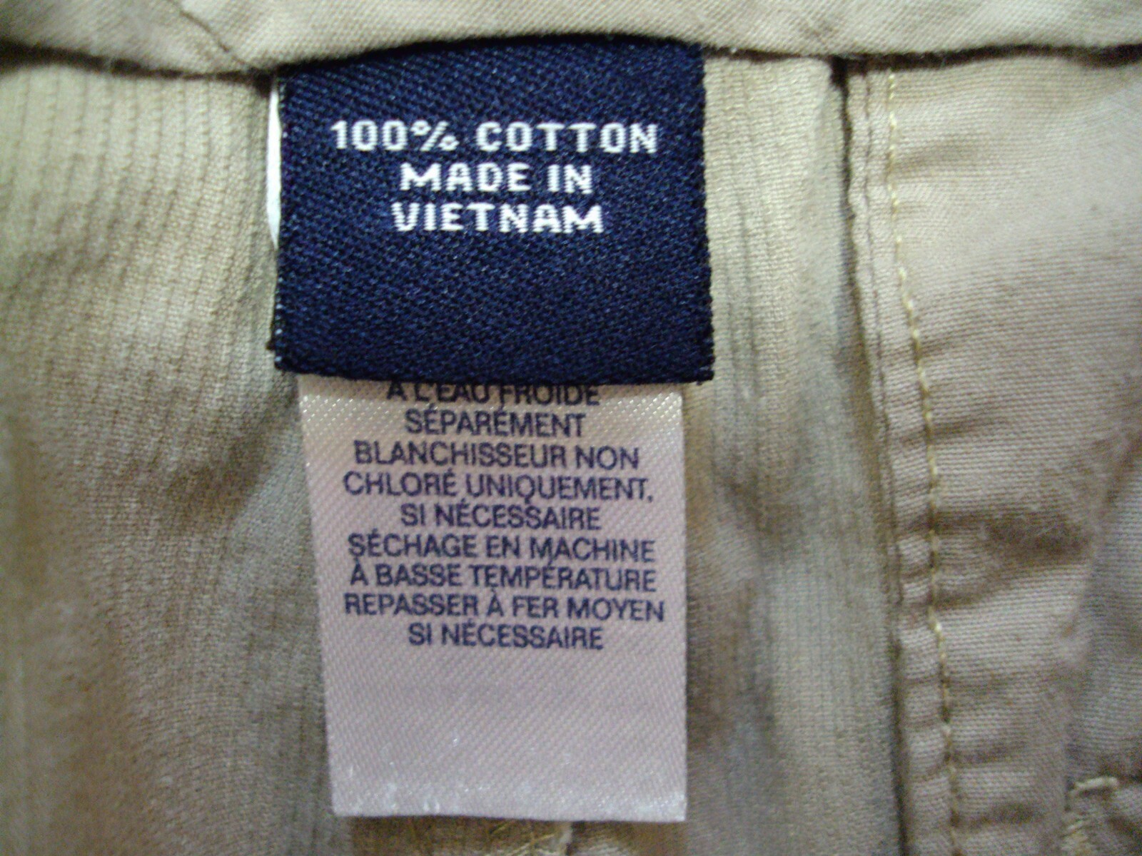 Men's Chaps Khaki Cargo Shorts Cotton Sz 32 Actual 32 x 9 1/2