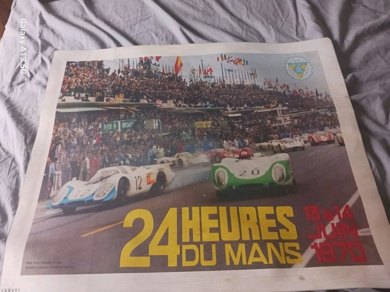 Rare Affiche En Toile Ancienne Des 24h00 Du Mans 1970 ÃDition Le Mans