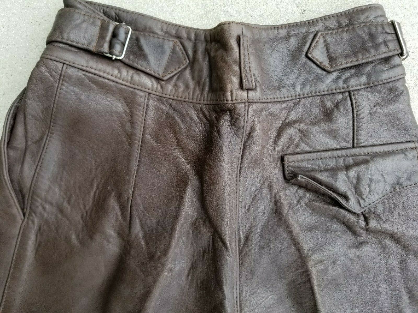 Leather Lederhosen Shorts  made in Hungary Vintage Sz 40 Check Measurements