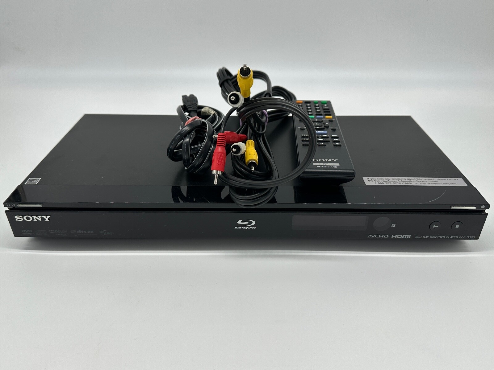 Sony Blu-Ray Disc/Dvd Player BDP-S360 W/ Remote Cables Sony Blu-Ray Disc/Dvd Player BDP-S360 W/ Remote Cables