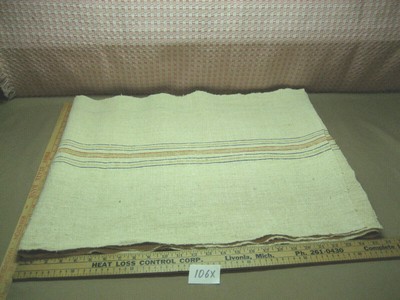 VINTAGE Grain sack fabric material Linen Hemp stripe upholstery 106X