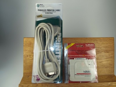 Parallel Printer Cable 15 ft and Auto Switch Belkin Components Lot
