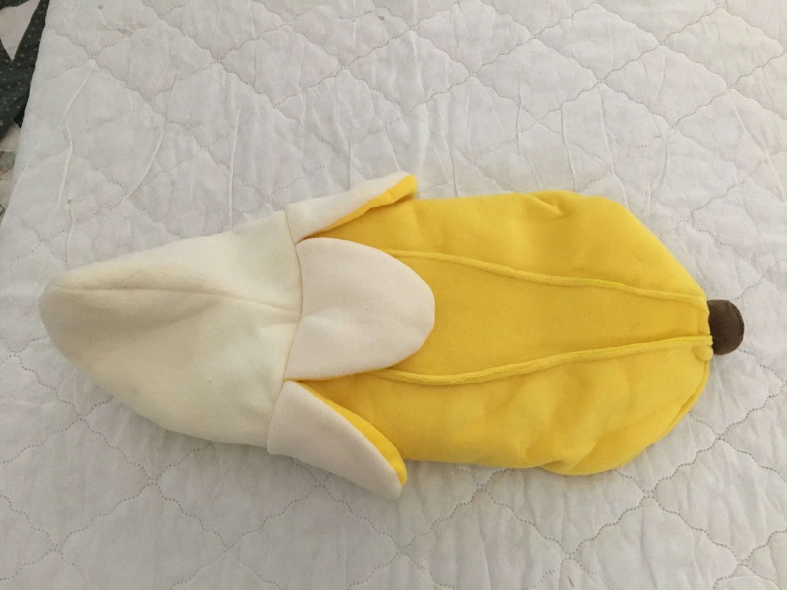 Skull and Bones Yellow and White Banana Halloween Costume for Dogs Size Medium