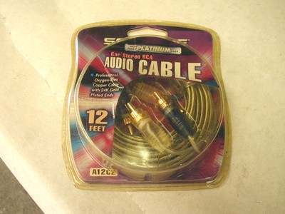 A12C2 SCOSCHE 12 Ft RCA Cable Oxygen Free Copper w Gold End Connectors