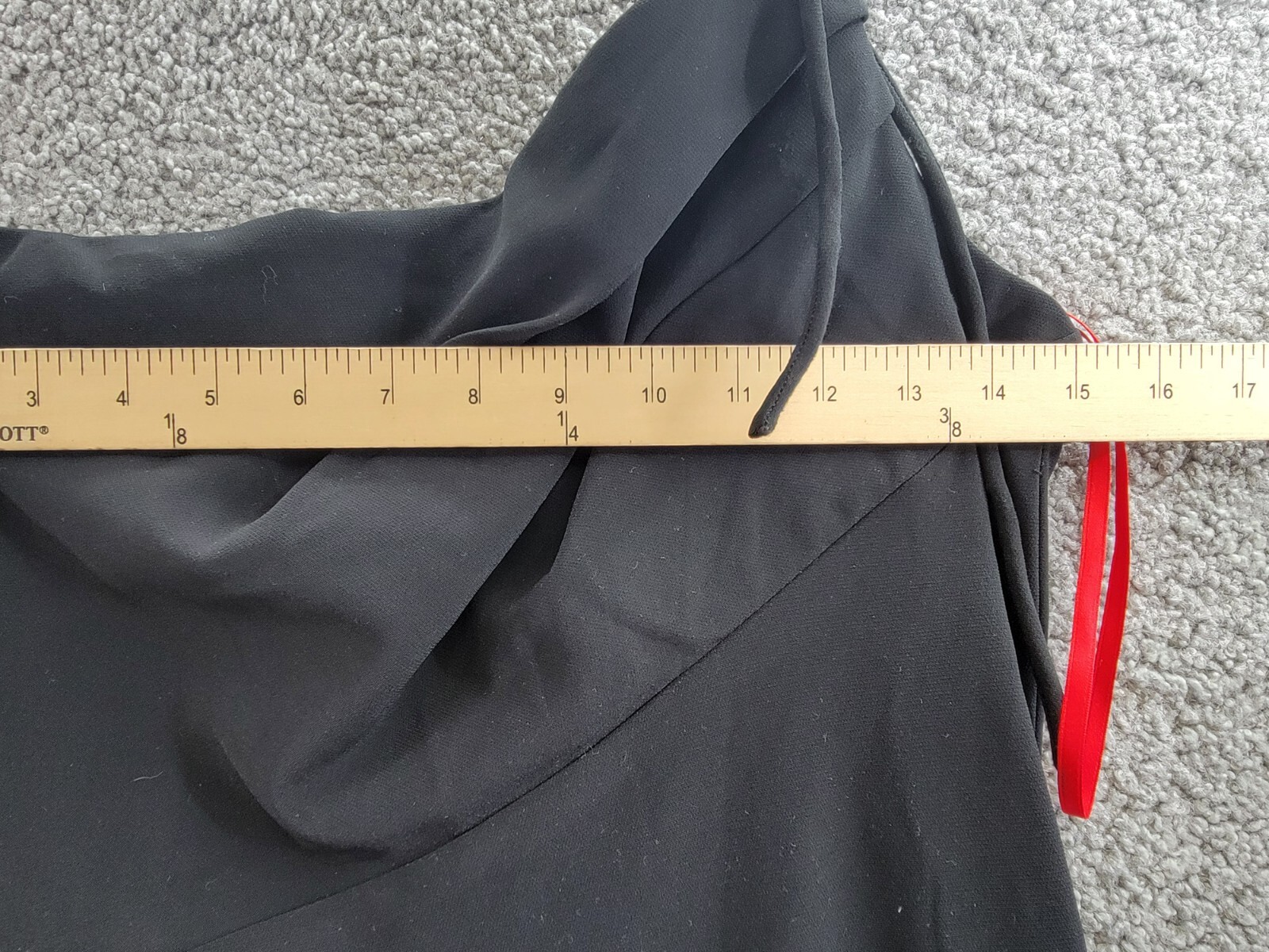 HALSTON Sybil Crepe Gown Women's 10 Black Solid One Shoulder Back Zip Closure - Picture 5 of 15