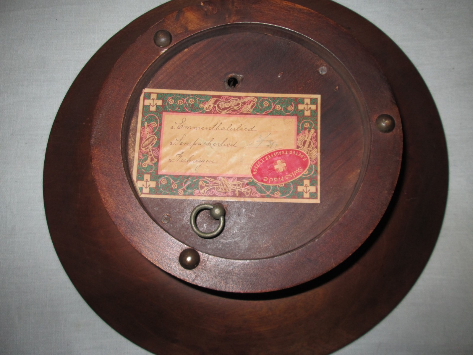 Carved Black Forest Raised Plate - F. Peter-Trauffer Non-Working Musical