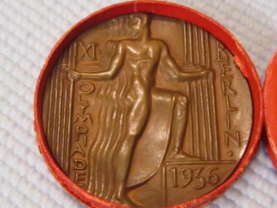 1936 German Olympics Participation Bronze Medal with Box.