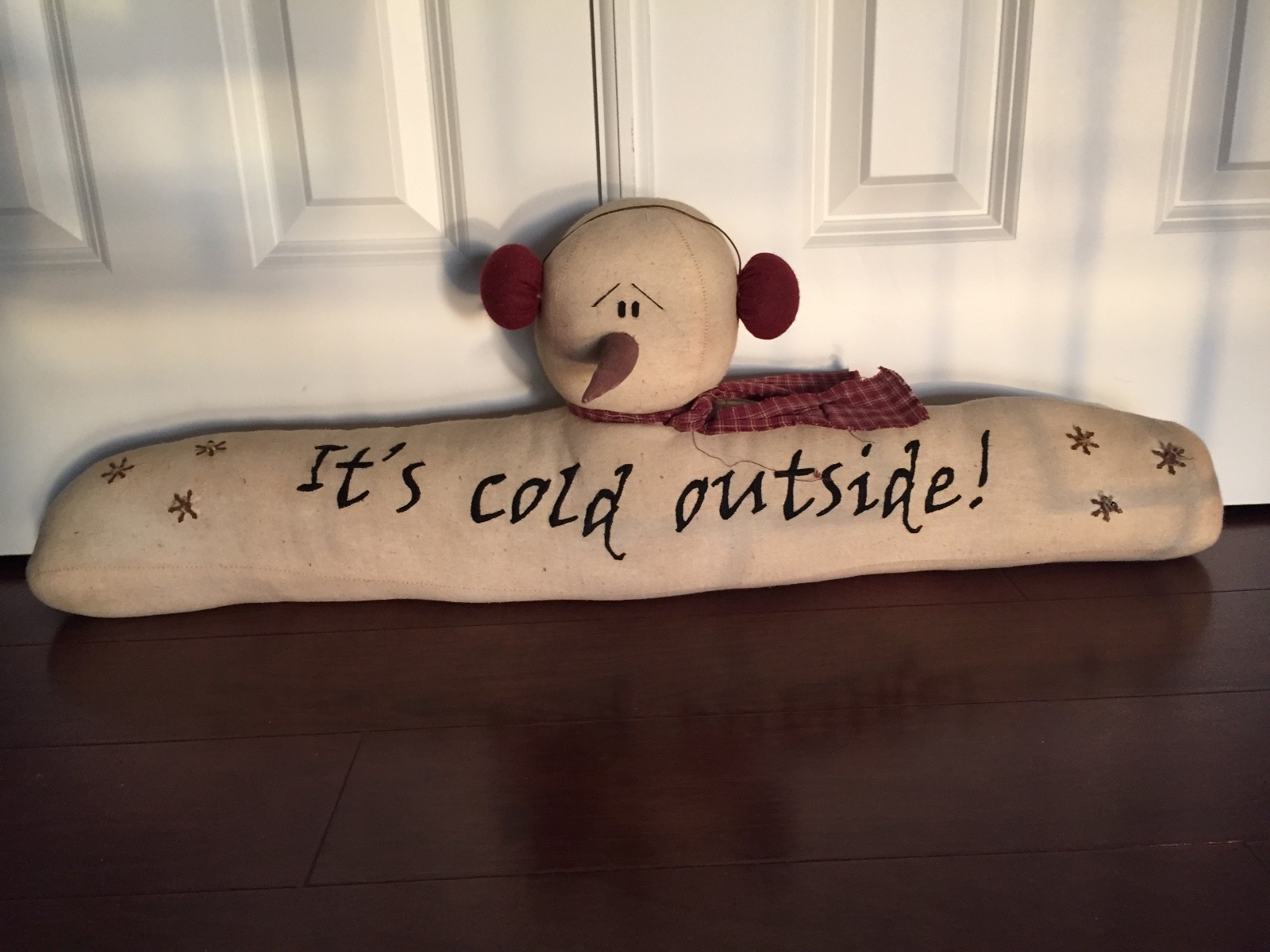 Honey And Me Whimsey Large Snowman  Door Draft Stopper Doorstop Window Sealer