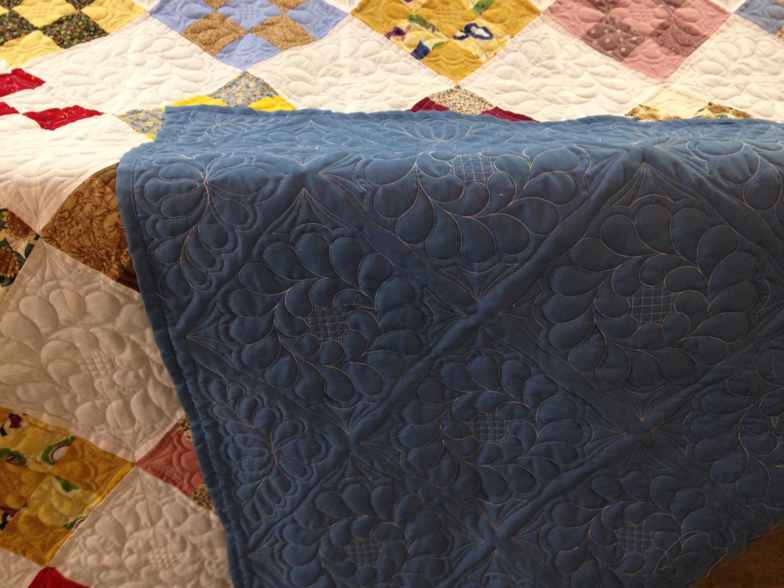 Queen size Quilt - Nine Patch on Point