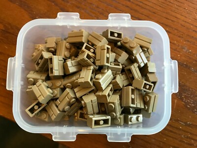 LEGO- NEW  #98283 -  1 x 2 DARK TAN MASONRY  BRICKS- 20 PIECES