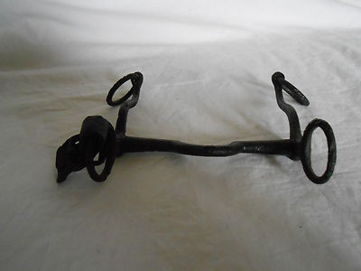 Vintage metal painted black horse bit for decor purposes only