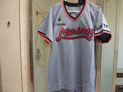 NEW DESCENTE Japan NPB CHIBA LOTTE MARINES Baseball Jersey Throwback Retro GREYL