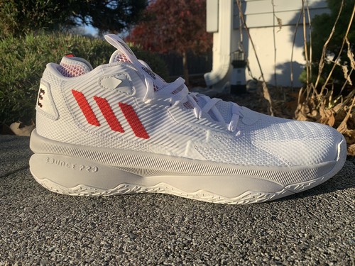 Men's Adidas Dame 8 Dame Time Sneakers Low White Vivid Red