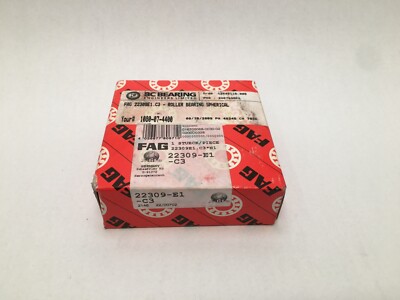 FAG 22309E1C3 Spherical Roller Bearing 45x100x36 mm 22309 E1 C3 Germany