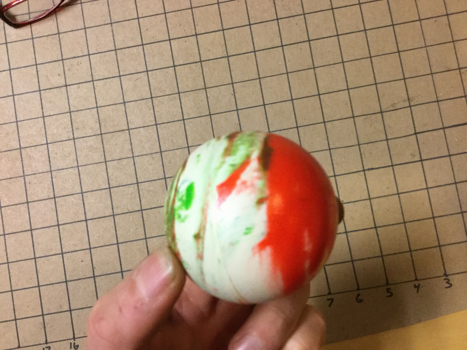 vintage BALL -- UNMARKED but for MADE IN USA, swirled #2