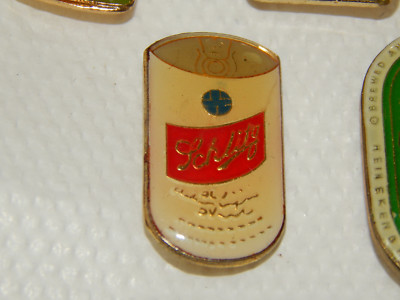 (2) NOS 1980's Schlitz & Schlitz Light Beer Can Tie Vest Hat Pins
