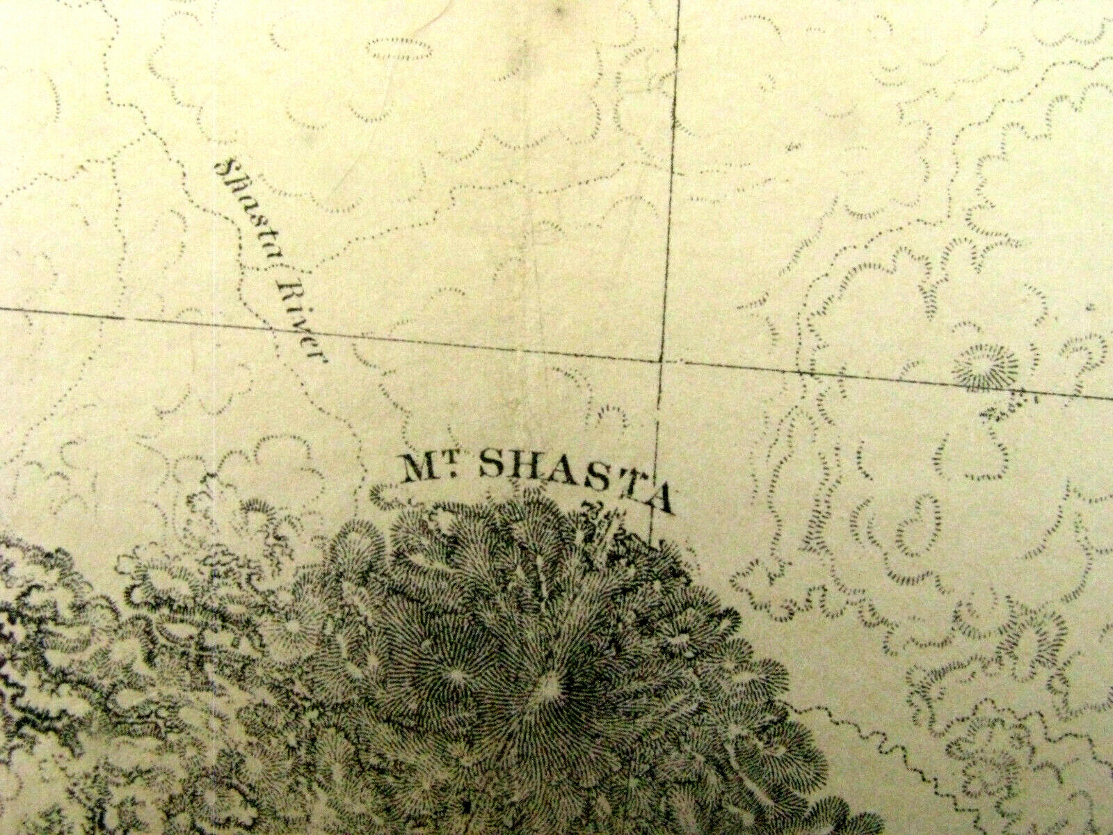 TRANSCONTINENTAL RAILROAD SURVEY  MAP SIERRA NEVADA 0N LINEN 1855