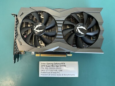 ZOTAC NVIDIA GeForce RTX 2070 Super Mini 8GB GDDR6 PCI GPU ZT-T20710E-10M