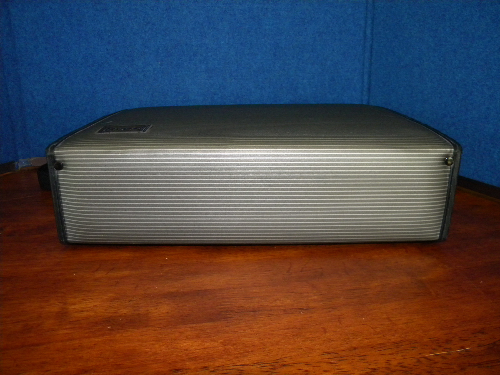 Vintage BMI Black & Gray Striped Music 36 Cassette Tapes Carry Case