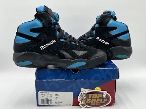 Reebok Shaq Attaq Black Azure 2013 Size 8.5 Used Rare Retro
