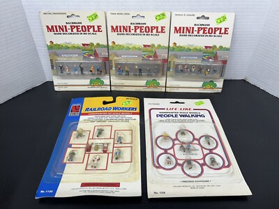 Bachmann Mini People HO Scale Leisure Train Work Crew Passengers Sealed Lot Vtg