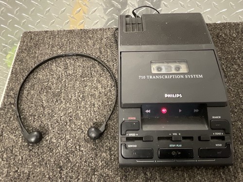 Philips 710 Voice Recorder Dictation Transcriber with PSU and Headphones Vintage