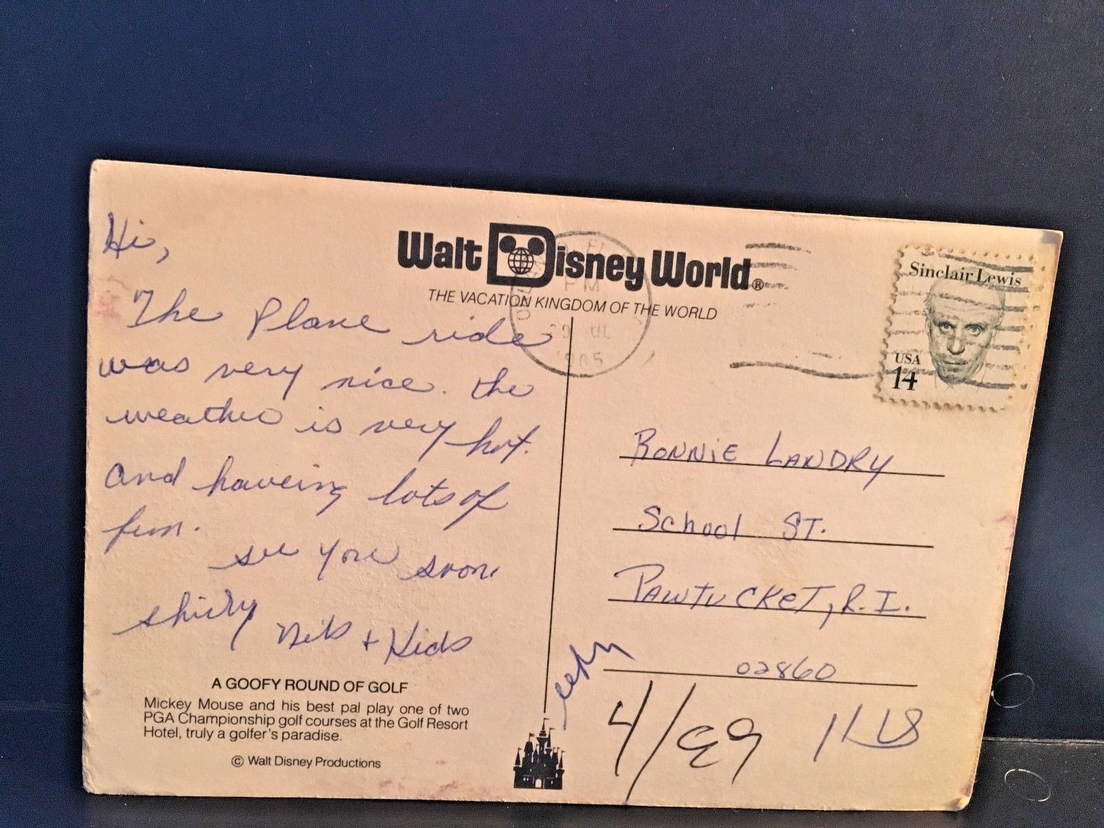 Postcard A GOOFY round of Golf, Disney World, FL     Z8