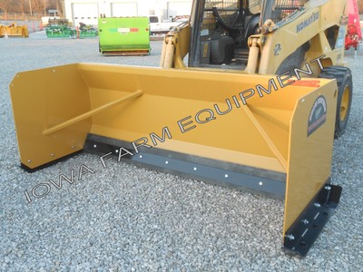 Snow Pusher, 10' Skidsteer Quick Attach: Worksaver, Rubber Edge, 36