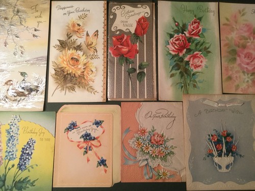VINTAGE LOT OF TWELVE HAPPY BIRTHDAY GREETING CARDS UNUSED