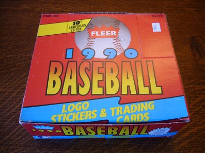 1990 FLEER BASEBALL CELLO PACK BOX - UNOPENED - UNSEARCHED CELLO PACKS - NOS
