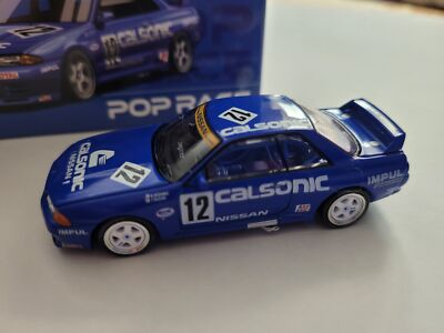 XCartoys x POP RACE 1:64 SKYLINE GTR R32 CALSONIC 12 Blue